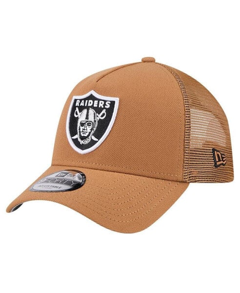 Men's Brown Las Vegas Raiders Color Pack A-Frame Trucker 9FORTY Adjustable Hat