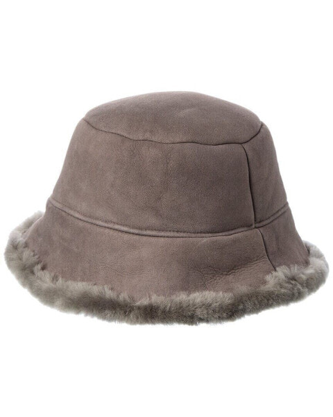 Головной убор Surell Accessories Shearling Bucket Hat женский серый