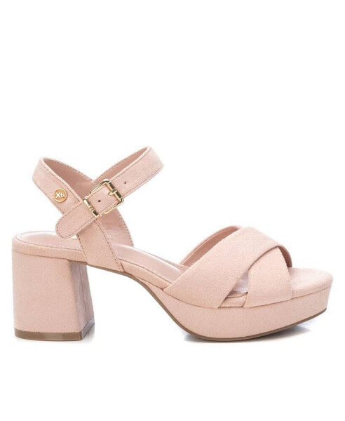 Women's Suede Heeled Platform Sandals By