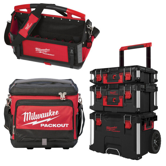 Milwaukee PACKOUT™ Promo-Set Trolley|Kofferset 3-tlg.|Kühltasche|Werkzeugtasche