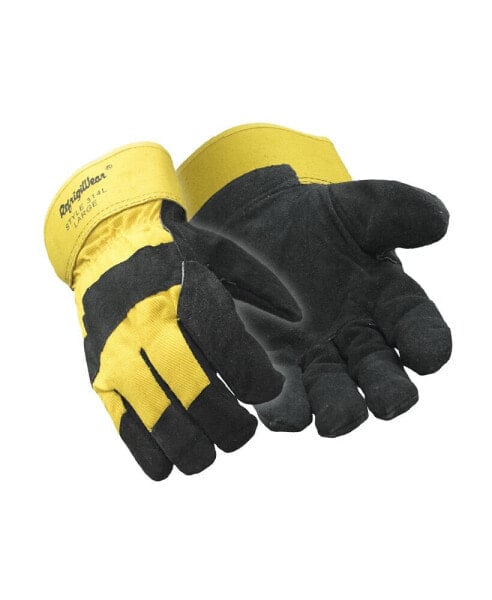 Men's Canvas Insulated Leather Work Gloves