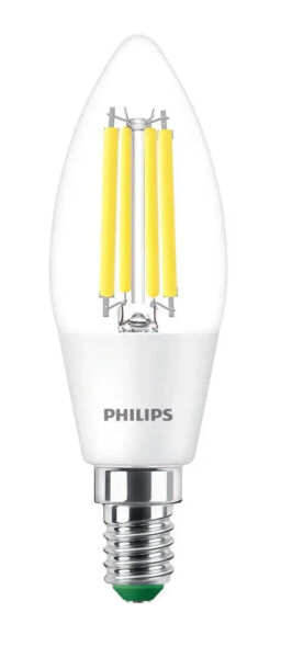 Лампочка Philips LED Керзовая B35 - 2,3 Вт, 40 Вт, E14 - B35, Нейтральный белый, 485 лм, 4000 K-5700 K, EyeComfort, Ultra Efficient Light - 111х35 мм