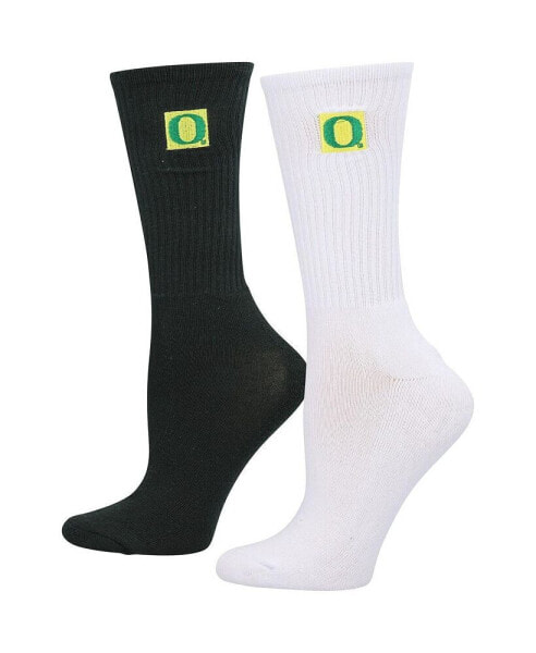 Women's Green, White Oregon Ducks 2-Pack Quarter-Length Socks