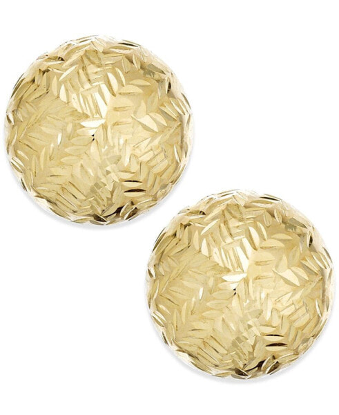 Chevron-Cut Ball Stud (8mm) Earrings in 14k Gold