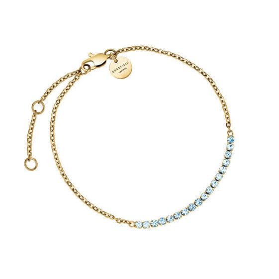 Charming gold-plated bracelet with blue crystals Tennis JBTBG-J906