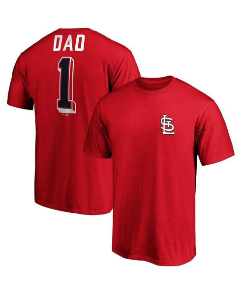 Men's Red St. Louis Cardinals Number One Dad Team T-shirt