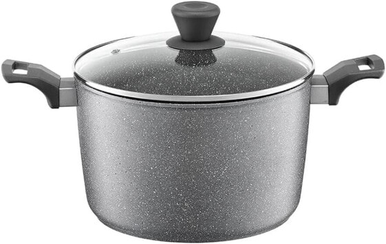Ambition Silverstone Round Saucepan 20 x 13.2 cm with Glass Lid Low Pot 3.6 L Induction All Hobs