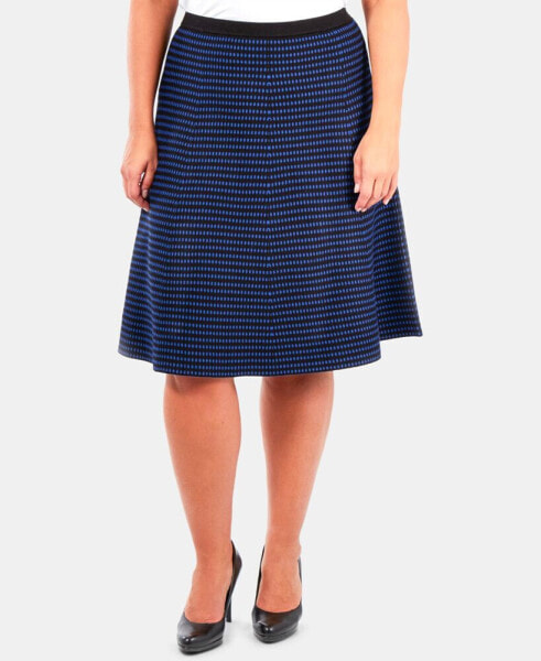 Plus Size Jacquard-Knit A-Line Skirt