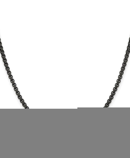 Stainless Steel Black IP-plated Box Chain Necklace