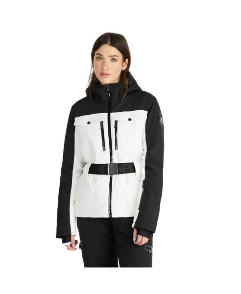 Women's Gabbi Ladies Belted Ski Jacket with Fixed Hood