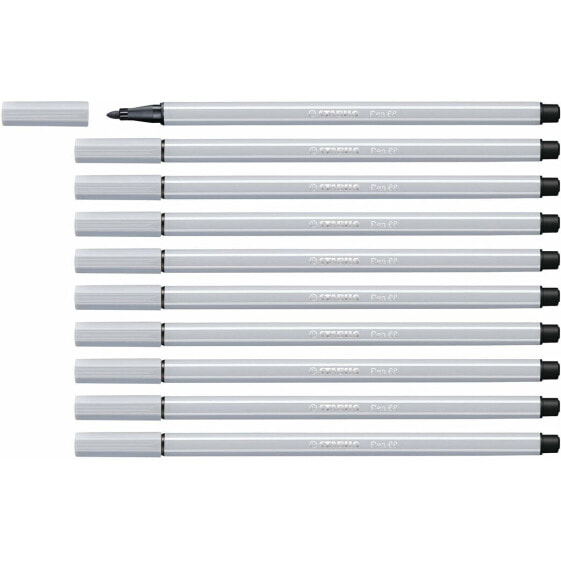 Фетр Stabilo Pen 68 Светло-серый (10 Предметы)