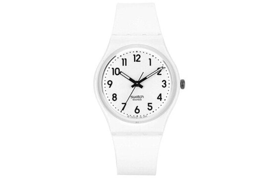 Часы наручные Swatch Originals GW151O 34мм белый диал, пластиковый корпус, силиконовый ремешок, кварцевый механизм, водонепроницаемые, унисекс