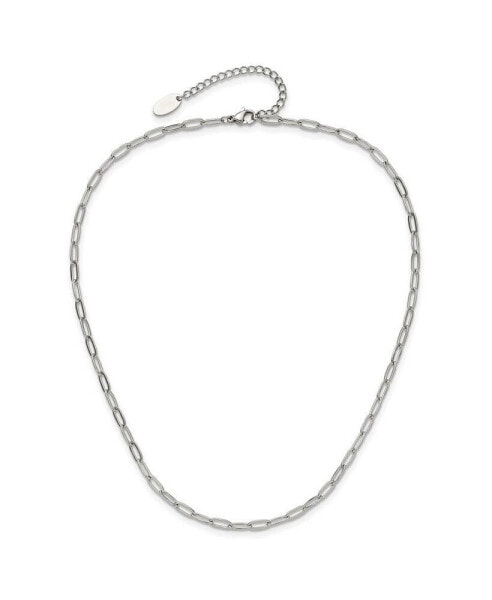 Elongated Open Link Paperclip15 inch 2 inch extension Necklace