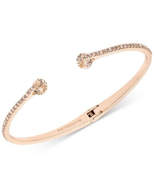 Crystal & Pavé Hinged Bangle Bracelet