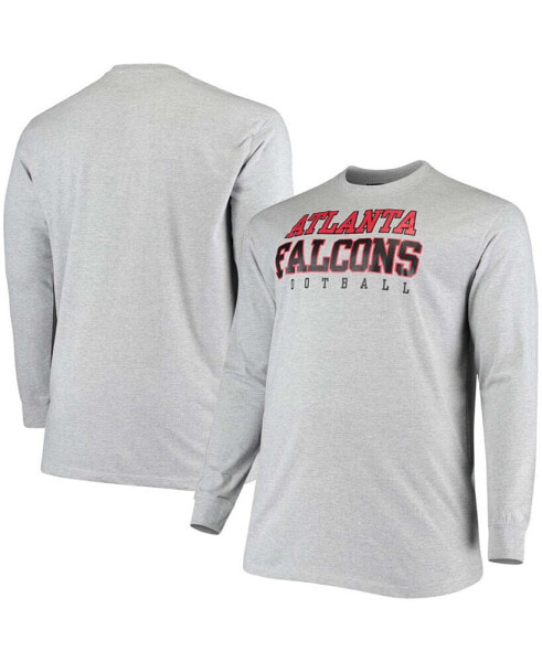 Men's Big and Tall Heathered Gray Atlanta Falcons Practice Long Sleeve T-shirt