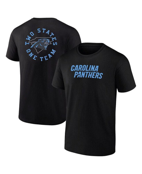 Men's Black Carolina Panthers Big and Tall Two-Sided T-shirt