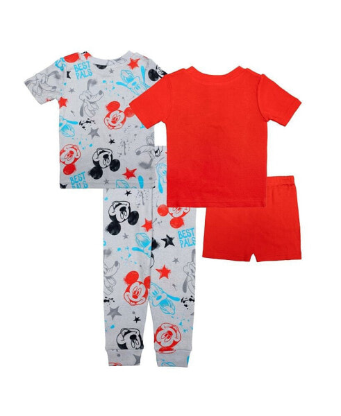 Toddler Boys Cotton 4 Piece Pajama Set