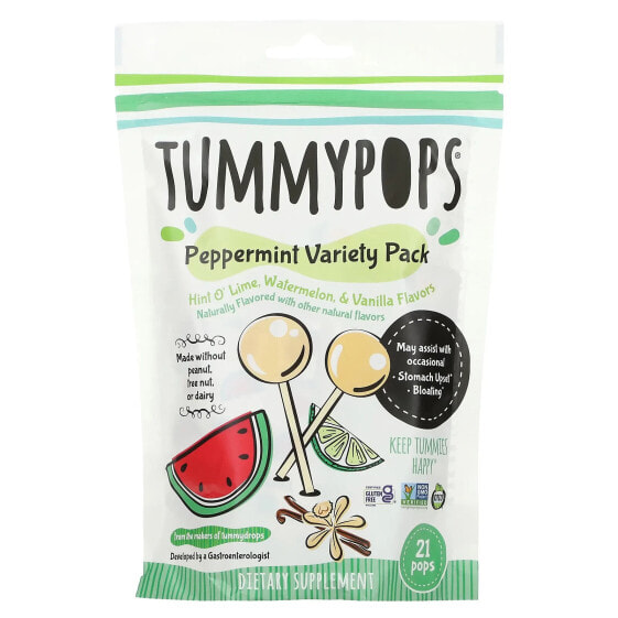 Peppermint Variety Pack, Hint O' Lime, Watermelon & Vanilla, 21 Pops