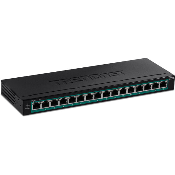TRENDnet TPE-TG160H - Unmanaged - Gigabit Ethernet (10/100/1000) - Full duplex - Power over Ethernet (PoE) - Rack mounting - 1U