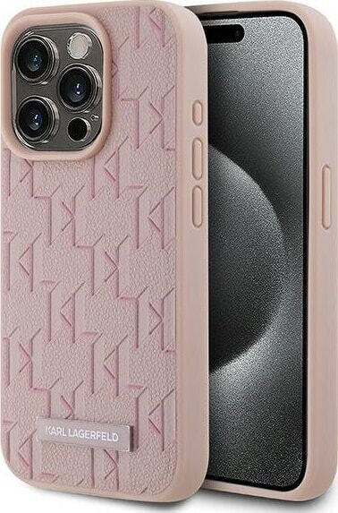 Karl Lagerfeld Karl Lagerfeld KLHMP15LPKHPORPP iPhone 15 Pro 6.1" hardcase różowy/pink Leather Monogram Metal Logo