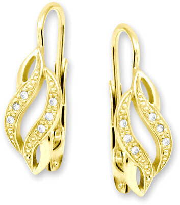 Earrings in yellow gold with crystals 239 001 00611