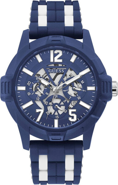 Guess Herren Multifunktionsuhr Striker blau GW0428G3 48 mm