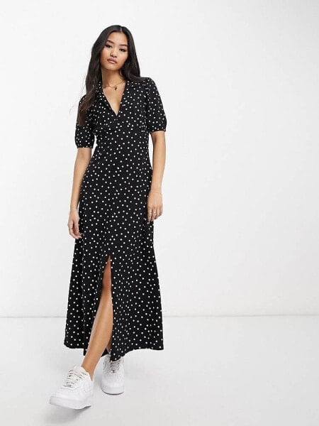 ASOS DESIGN – Midi-Freizeitkleid mit Punkten