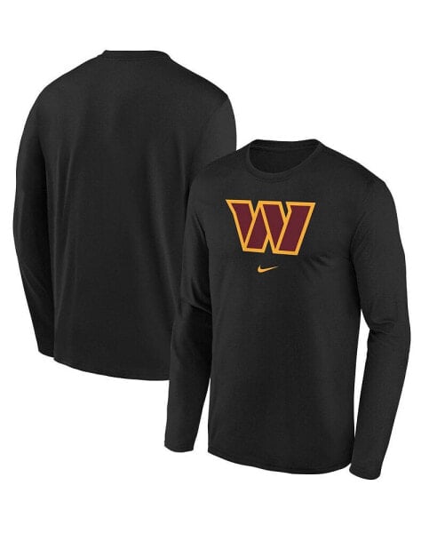 Big Boys Black Washington Commanders Team Logo Long Sleeve T-shirt