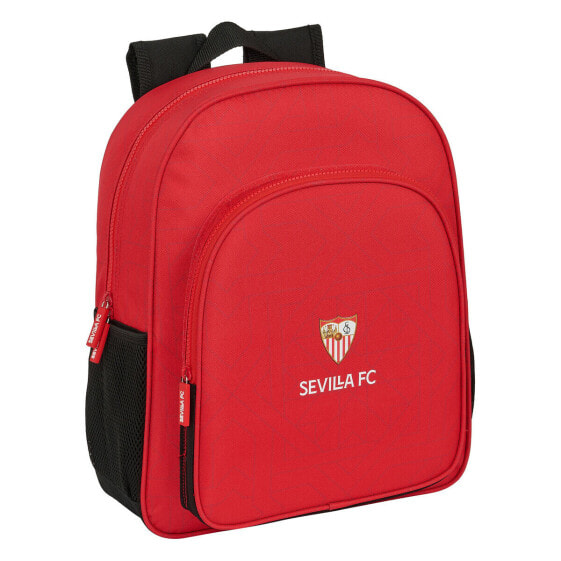 Школьный рюкзак Sevilla Fútbol Club Чёрный Красный 32 X 38 X 12 cm