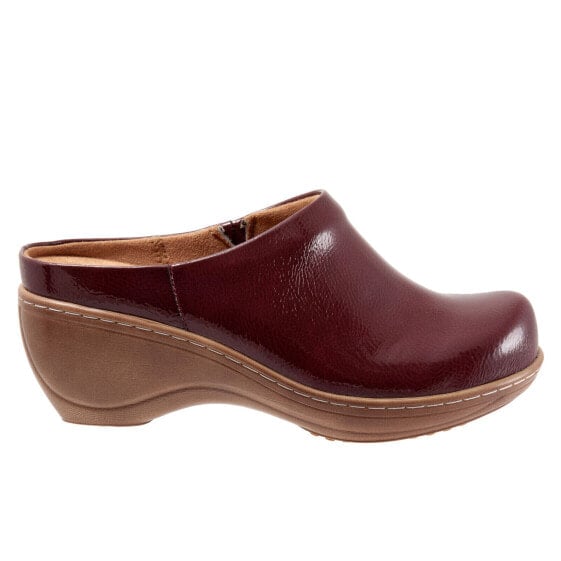 Softwalk Madison S2056-671 Womens Burgundy Narrow Leather Clog Flats Shoes