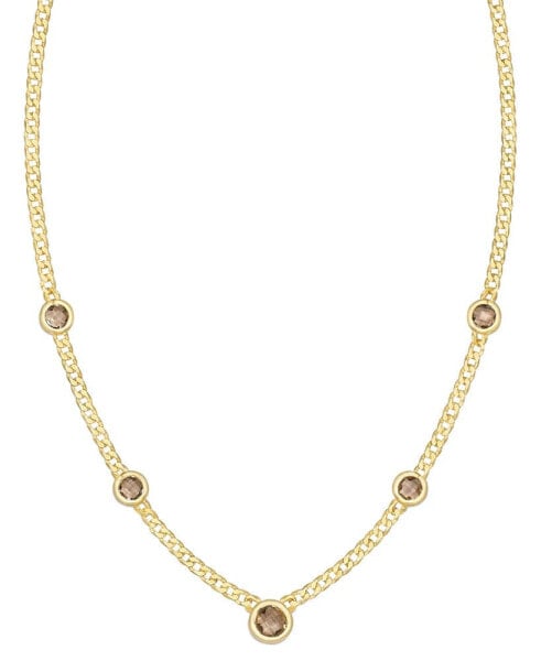 Macy's citrine Bezel 18" Statement Necklace (3 ct. t.w.) in 14k Gold-Plated Sterling Silver