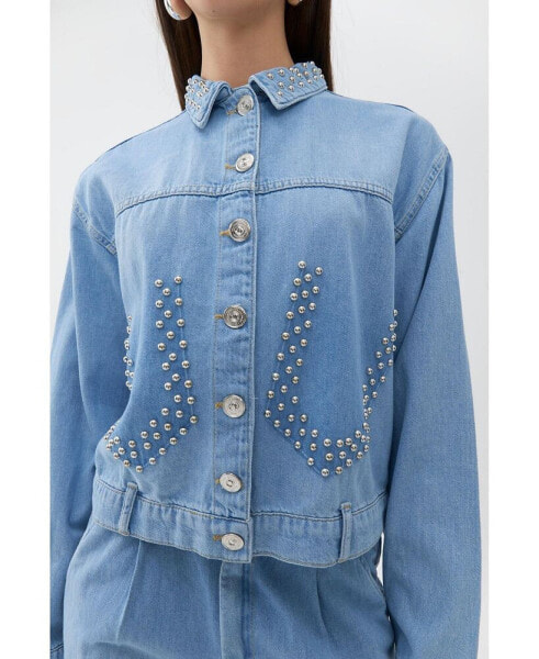 Women's Studded Jean Jacket