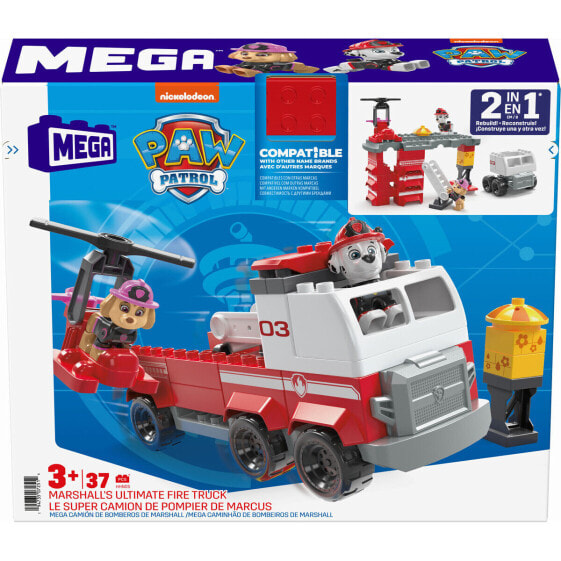 Игровой набор Megablocks Paw Patrol Пожарная машина + 3 years 37 Предметы