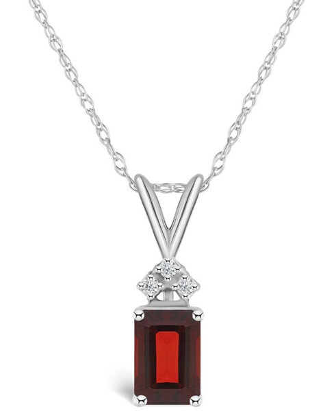 Garnet (1-1/4 ct. t.w.) and Diamond Accent Pendant Necklace in 14K Yellow Gold or 14K White Gold