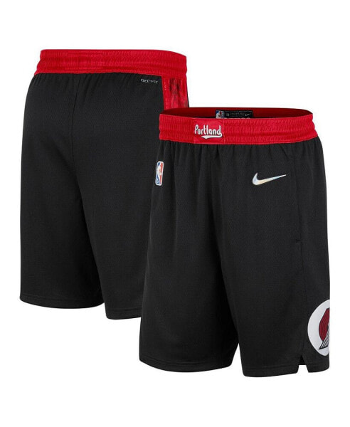 Men's Black and Red Portland Trail Blazers 2021/22 City Edition Swingman Shorts