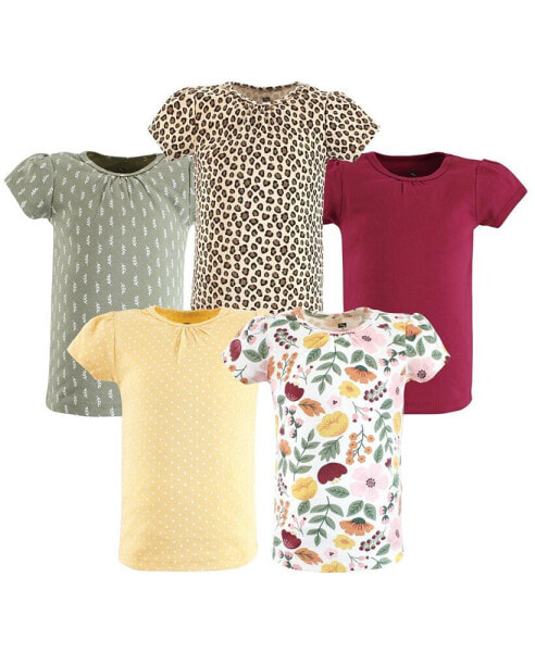 Baby Girls Short Sleeve T-Shirts, Fall Botanical