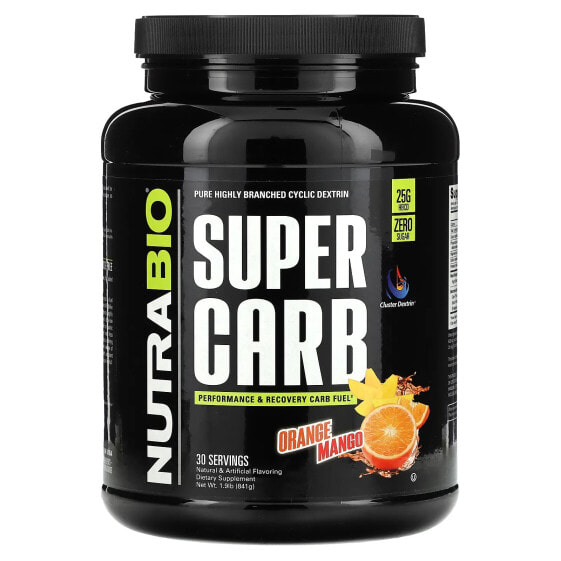 NutraBio, Super Carb, апельсин и манго, 841 г (1,9 фунта)