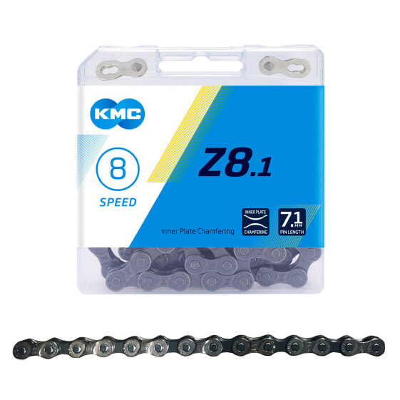 KMC Z8.1 Chain - 6, 7, 8-Speed, 116 Links, Silver/Gray
