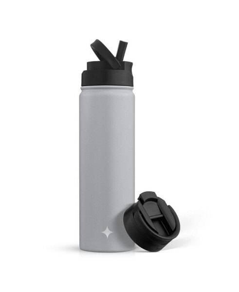 Water Bottle with Flip Lid, Sport Straw Lid, 22 oz