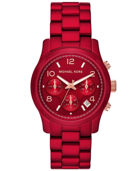Women's Runway Chronograph Red Coated Stainless Steel Bracelet Watch 38mm