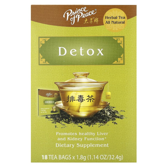 Prince of Peace, Herbal Tea, для детоксикации, 18 чайных пакетиков, 32,4 г (1,14 унции)