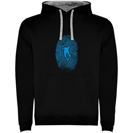 KRUSKIS Skateboarder Fingerprint Two-Colour hoodie