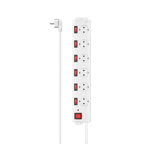 Hama Steckdosenleiste 6-fachÜberpannungsschutz 90° einz. schaltbar 1.4m - Power Strip