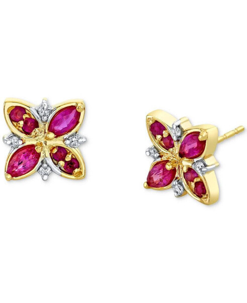 Серьги Macy's Ruby Cluster Stud