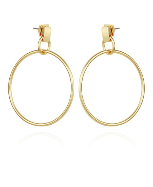 Gold-Tone Hoop Drop Earrings
