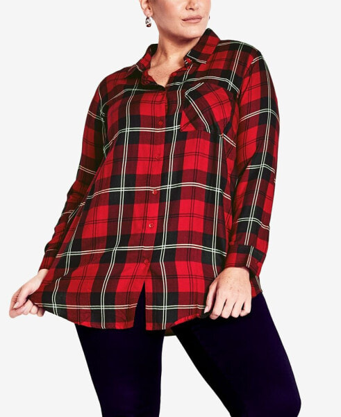 Plus Size Kylee Check Shirt Top