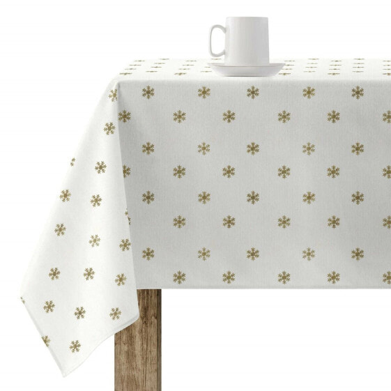 Stain-proof resined tablecloth Belum Snowflakes Gold 200 x 140 cm