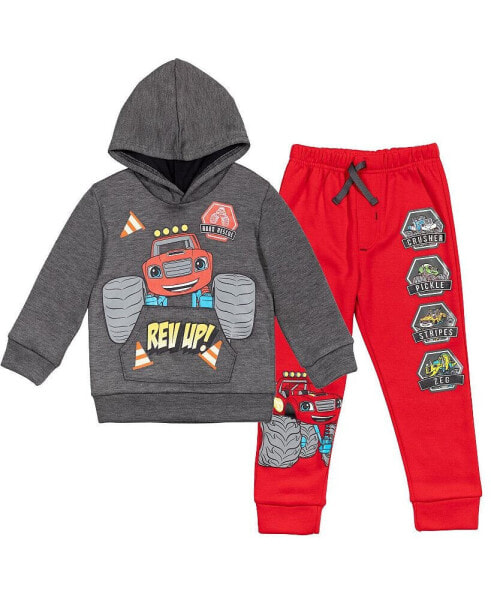 Toddler Boys Zeg Stripes Pickle Fleece Pullover Hoodie and Jogger Pants Outfit Set to