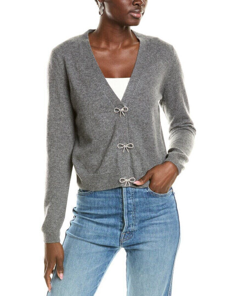 Sofiacashmere Crystal Bow Cashmere Cardigan Women's