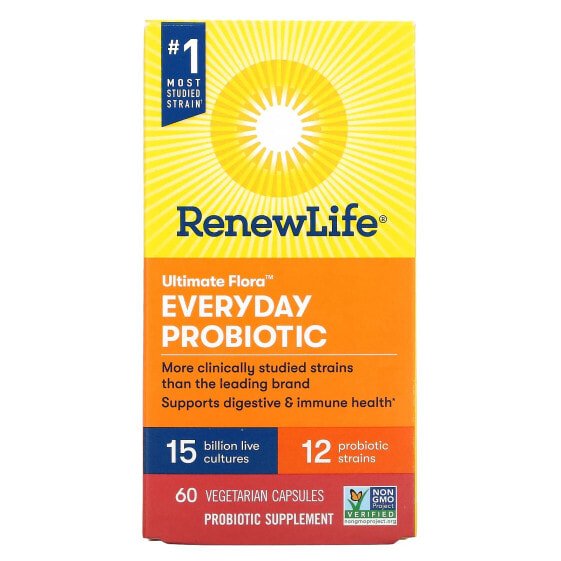 Ultimate Flora™, Everyday Probiotic, 15 Billion Live Cultures, 60 Vegetarian Capsules